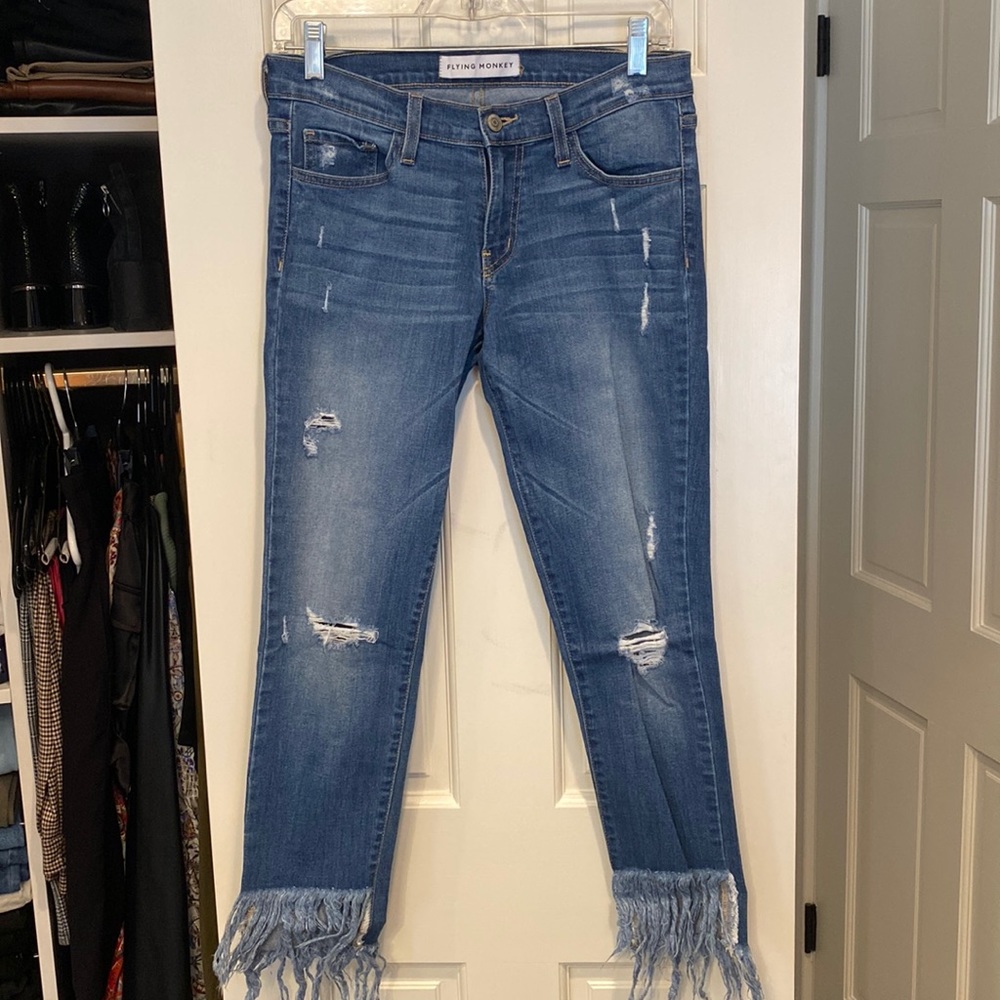 Flying monkey fringe jeans